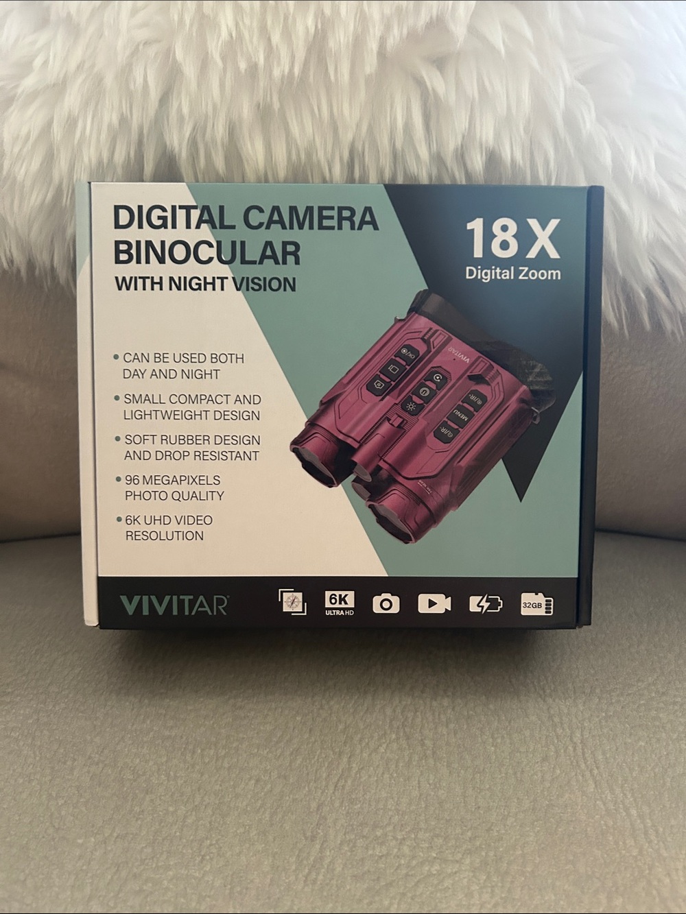 18X Digital Camera Binocular with Night Vision - Pink